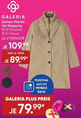 Galeria GALERIA Damen-Mantel mit Steppung Angebot