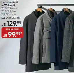 Galeria Herrenmantel in Wolloptik Angebot