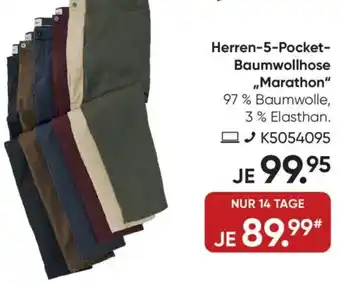 Galeria BRAX Herren 5-Pocket Baumwollhose ,,Marathon" Angebot