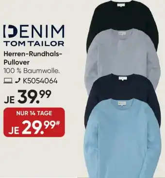 Galeria DENIM TOM TAILOR Herren-Rundhals Pullover Angebot