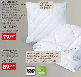 Galeria Uno-Steppbett COTTON SILVERCLEAN Angebot
