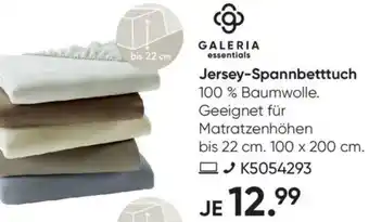 Galeria GALERIA essentials Jersey-Spannbetttuch Angebot