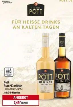 METRO Pott Rum/Eierlikör Angebot