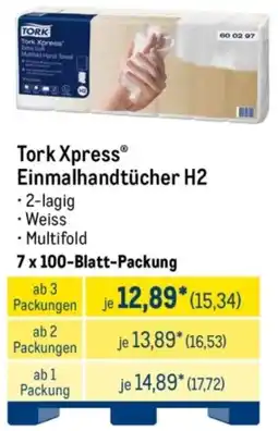 METRO Tork Xpress Einmalhandtücher H2 Angebot
