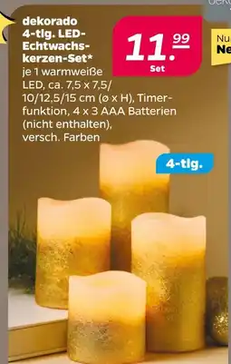NETTO Dekorado 4-tlg. led-echtwachskerzen-set Angebot