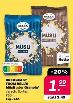NETTO Bell's müsli Angebot