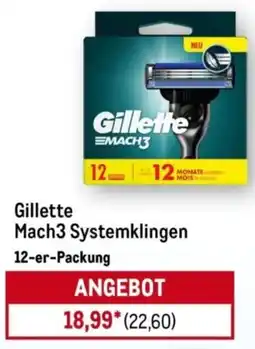 METRO Gillette Mach3 Systemklingen Angebot