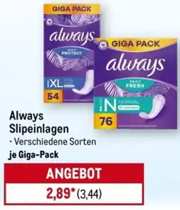 METRO Always Slipeinlagen Angebot