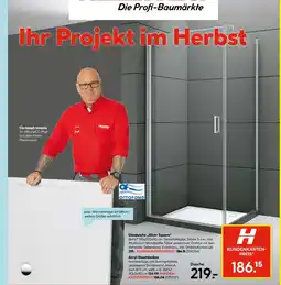Hellweg Ottofond glasdusche silver square Angebot