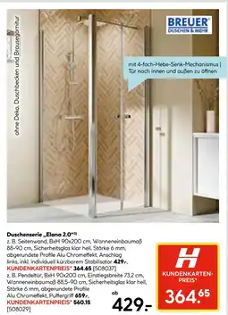 Hellweg Breuer duschenserie elana 2.0 Angebot