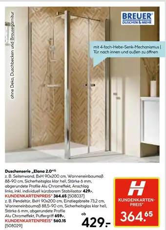Hellweg Breuer duschenserie elana 2.0 Angebot
