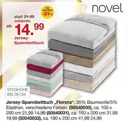 Möbelzentrum Pforzheim Novel jersey-spannbetttuch 'florenz' Angebot
