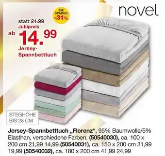 Möbelzentrum Pforzheim Novel jersey-spannbetttuch 'florenz' Angebot