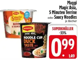 Edeka Maggi Magic Asia, 5 Minuten Terrine oder Saucy Noodles Angebot