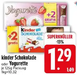 Edeka kinder Schokolade oder Yogurette Angebot