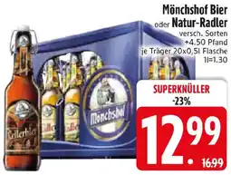 Edeka Mönchshof Bier oder Natur-Radler Angebot