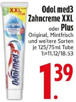 Edeka Odol med3 Zahncreme XXL oder Plus Angebot