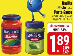 Edeka Barilla Pesto oder Pasta-Sauce Angebot
