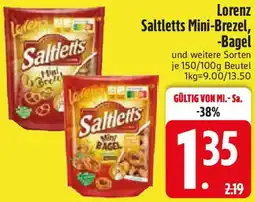 Edeka Lorenz Saltletts Mini-Brezel, Bagel Angebot