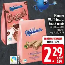 Edeka Manner Waffeln oder Snack minis Angebot