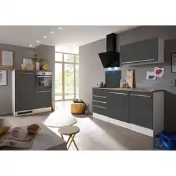 Netto Marken-Discount Respekta Premium Küchenzeile mit Mineralite-Einbauspülbecken 290 cm, grau Angebot