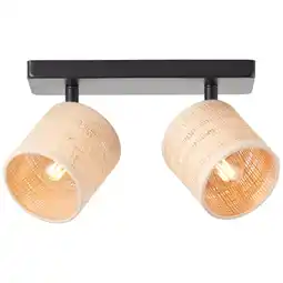 Netto Marken-Discount Brilliant Raffy Spotbalken 2flg natur/schwarz, Metall/Seegras, 2x D45, E14, 28 W Angebot