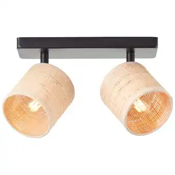 Netto Marken-Discount Brilliant Raffy Spotbalken 2flg natur/schwarz, Metall/Seegras, 2x D45, E14, 28 W Angebot
