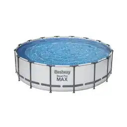 Netto Marken-Discount Bestway Steel Pro MAX Frame Pool Komplett-Set mit Filterpumpe Ø 488 x 122 cm , lichtgrau, rund Angebot
