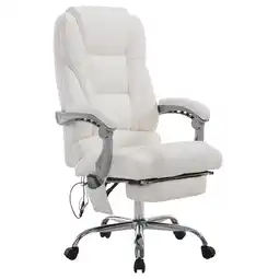 Netto Marken-Discount TPFLiving Bürostuhl Pacira-N Kunstleder mit Massagefunktion Weiß Angebot