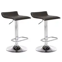 Netto Marken-Discount TPFLiving 2er Set Barhocker Dynasty One Gestell Metall in Chromoptik Kunstleder Grau Angebot
