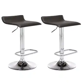 Netto Marken-Discount TPFLiving 2er Set Barhocker Dynasty One Gestell Metall in Chromoptik Kunstleder Schwarz Angebot