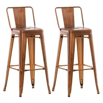 Netto Marken-Discount TPFLiving 2er Set Barhocker Massimo Metall Kupfer Angebot