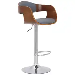 Netto Marken-Discount TPFLiving Barhocker Kingsley Gestell Metall in Chromoptik Holz/Kunstleder Schwarz/Grau Angebot