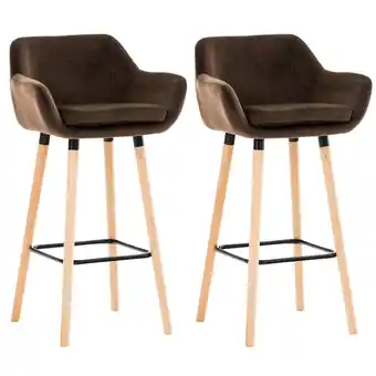 Netto Marken-Discount TPFLiving 2er Set Barhocker Grande Gestell Holz Samt Rot Angebot