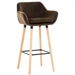 Netto Marken-Discount TPFLiving Barhocker Grande Gestell Holz Samt Rot Angebot