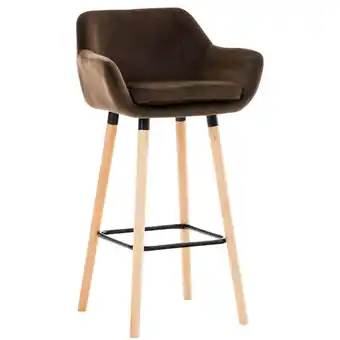 Netto Marken-Discount TPFLiving Barhocker Grande Gestell Holz Samt Rot Angebot
