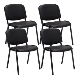 Netto Marken-Discount TPFLiving 4er Set Besucherstuhl Keen Kunstleder mit Gestell Schwarz / Bezug Weiß Angebot