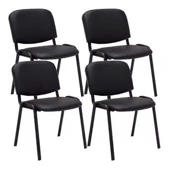 Netto Marken-Discount TPFLiving 4er Set Besucherstuhl Keen Kunstleder mit Gestell Schwarz / Bezug Weiß Angebot