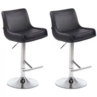 Netto Marken-Discount TPFLiving 2er Set Barhocker Cludo Gestell Metall in Chromoptik Kunstleder Braun Angebot