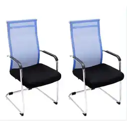 Netto Marken-Discount TPFLiving 2er Set Besucherstühle Brent Netzbezug Gestell Metall in Chromoptik Grau Angebot