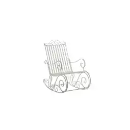 Netto Marken-Discount TPFLiving Schaukelstuhl Smilla - Gestell Eisen antik Weiß Angebot