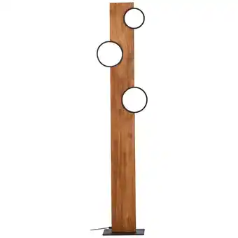 Netto Marken-Discount Brilliant Lampe Cheesy LED Stehleuchte 140cm matt schwarz/holz braun 20 W LED integriert Angebot