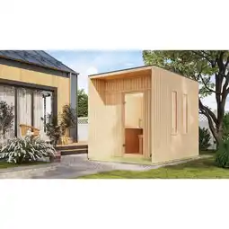 Netto Marken-Discount Karibu 73 mm Saunahaus Lejana inkl. Saunaofen mit eingebauter Steuerung 9 kW schwarz Angebot