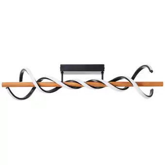 Netto Marken-Discount Brilliant LED Deckenleuchte Amalia 80 cm, 5200 lm, 3000K, dimmbar, Holz, schwarz/braun Angebot