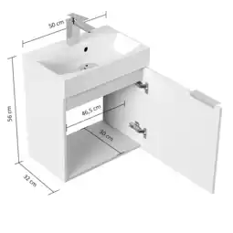 Netto Marken-Discount Gäste WC Badmöbel Cubi Slimline 50cm SoftClose weiß hochglanz Angebot