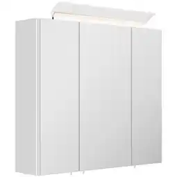 Netto Marken-Discount Spiegelschrank 70cm inkl. Design LED-Lampe und Glasböden weiss hochglanz Angebot