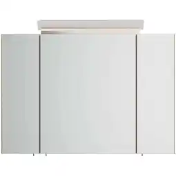 Netto Marken-Discount Spiegelschrank 90cm inkl. Design LED-Lampe und Glasböden weiss hochglanz Angebot