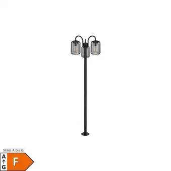 Netto Marken-Discount LED Stehleuchte, IP44, Edelstahl, schwarz, 3 flammig, H 180cm Angebot