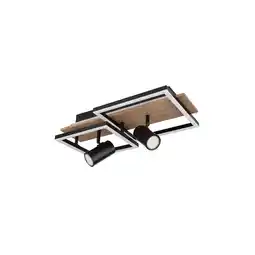 Netto Marken-Discount LED Deckenlampe, Metall Holzoptik, schwarz, Memory-Funktion Angebot