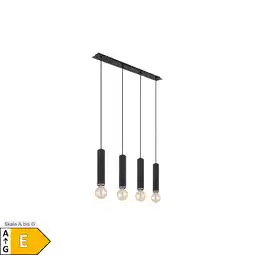 Netto Marken-Discount LED Hängeleuchte, Holz, schwarz, 4-flammig, H 120 cm Angebot
